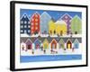 Winter Town Beach-Gordon Barker-Framed Giclee Print