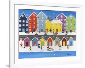 Winter Town Beach-Gordon Barker-Framed Giclee Print
