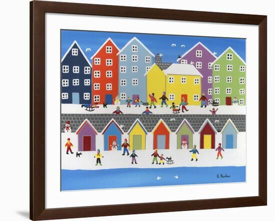 Winter Town Beach-Gordon Barker-Framed Giclee Print
