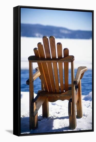 Winter Tranquility, Lake George, New York-George Oze-Framed Stretched Canvas