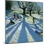 Winter Tree, Snow Sledgers, Calke Abbey, Derby-Andrew Macara-Mounted Giclee Print