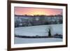 Winter Trees and Fields in Dawn Frost, Stow-On-The-Wold, Gloucestershire, Cotswolds, England, UK-Stuart Black-Framed Photographic Print