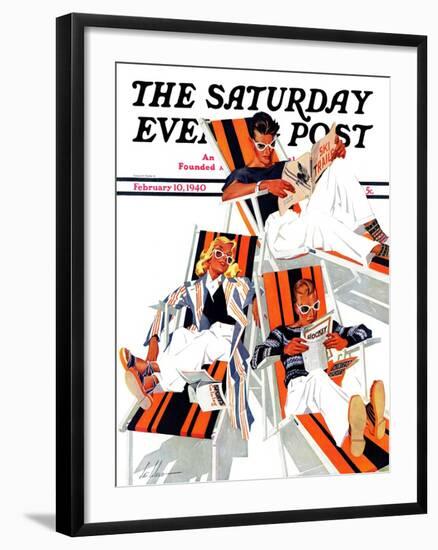 "Winter Vacation," Saturday Evening Post Cover, February 10, 1940-Ski Weld-Framed Giclee Print