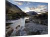 Winter View Along Partly-Frozen River Etive Towards Distant Mountains, Rannoch Moor, Scotland-Lee Frost-Mounted Photographic Print