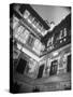 Winter View from Courtyard of the Walls of Rumanian King Carol II's Peles Castle Palace-Margaret Bourke-White-Stretched Canvas