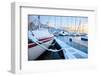 Winter View of a Marina in Trondheim-Olga Miltsova-Framed Photographic Print