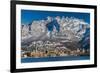 Winter View of City of Lecco with Mount Resegone in the Background, Lake Como, Lombardy, Italy-Stefano Politi Markovina-Framed Photographic Print