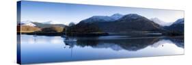 Winter View of Flat Calm Loch Leven with Snow Covered Mountains Reflected, Near Ballachulish-Lee Frost-Stretched Canvas