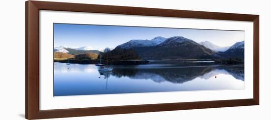 Winter View of Flat Calm Loch Leven with Snow Covered Mountains Reflected, Near Ballachulish-Lee Frost-Framed Photographic Print