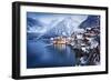 Winter View of Hallstatt, Traditional Austrian Wood Village, UNESCO World Culture Heritage Site. Al-Dzerkach Viktar-Framed Photographic Print