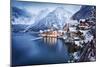 Winter View of Hallstatt, Traditional Austrian Wood Village, UNESCO World Culture Heritage Site. Al-Dzerkach Viktar-Mounted Photographic Print