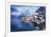 Winter View of Hallstatt, Traditional Austrian Wood Village, UNESCO World Culture Heritage Site. Al-Dzerkach Viktar-Framed Photographic Print