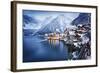 Winter View of Hallstatt, Traditional Austrian Wood Village, UNESCO World Culture Heritage Site. Al-Dzerkach Viktar-Framed Photographic Print