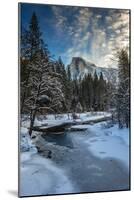 Winter View of Icy Tenaya Creek with Half Dome Mountain Behind, Yosemite National Park, California-Stefano Politi Markovina-Mounted Photographic Print