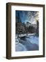 Winter View of Icy Tenaya Creek with Half Dome Mountain Behind, Yosemite National Park, California-Stefano Politi Markovina-Framed Photographic Print