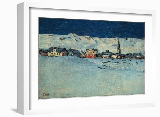 Winter View of Savognino (Savognino Under the Snow)-Giovanni Segantini-Framed Premium Giclee Print