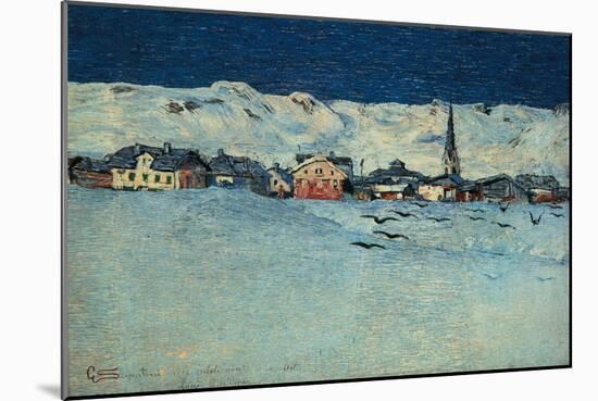 Winter View of Savognino (Savognino Under the Snow)-Giovanni Segantini-Mounted Premium Giclee Print