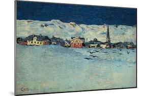 Winter View of Savognino (Savognino Under the Snow)-Giovanni Segantini-Mounted Premium Giclee Print