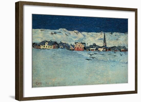 Winter View of Savognino (Savognino Under the Snow)-Giovanni Segantini-Framed Giclee Print