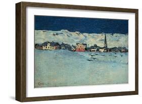 Winter View of Savognino (Savognino Under the Snow)-Giovanni Segantini-Framed Giclee Print