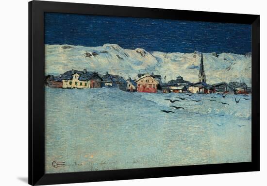 Winter View of Savognino (Savognino Under the Snow)-Giovanni Segantini-Framed Giclee Print