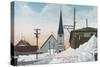 Winter View of Steadman Avenue Covered in Snow - Nome, AK-Lantern Press-Stretched Canvas