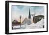 Winter View of Steadman Avenue Covered in Snow - Nome, AK-Lantern Press-Framed Art Print