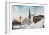 Winter View of Steadman Avenue Covered in Snow - Nome, AK-Lantern Press-Framed Art Print