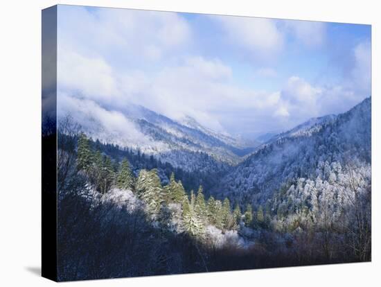 Winter View of Sugarlands Valley, Great Smoky Mountains National Park, Tennessee, USA-Adam Jones-Stretched Canvas