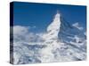 Winter View of The Matterhorn, Blauherd, Zermatt, Valais, Wallis, Switzerland-Walter Bibikow-Stretched Canvas