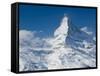 Winter View of The Matterhorn, Blauherd, Zermatt, Valais, Wallis, Switzerland-Walter Bibikow-Framed Stretched Canvas