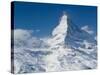 Winter View of The Matterhorn, Blauherd, Zermatt, Valais, Wallis, Switzerland-Walter Bibikow-Stretched Canvas