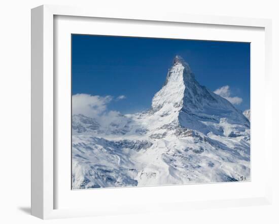 Winter View of The Matterhorn, Blauherd, Zermatt, Valais, Wallis, Switzerland-Walter Bibikow-Framed Premium Photographic Print