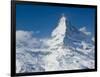 Winter View of The Matterhorn, Blauherd, Zermatt, Valais, Wallis, Switzerland-Walter Bibikow-Framed Photographic Print