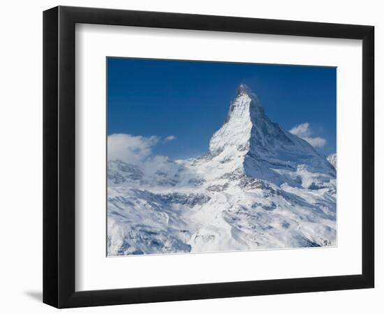 Winter View of The Matterhorn, Blauherd, Zermatt, Valais, Wallis, Switzerland-Walter Bibikow-Framed Photographic Print