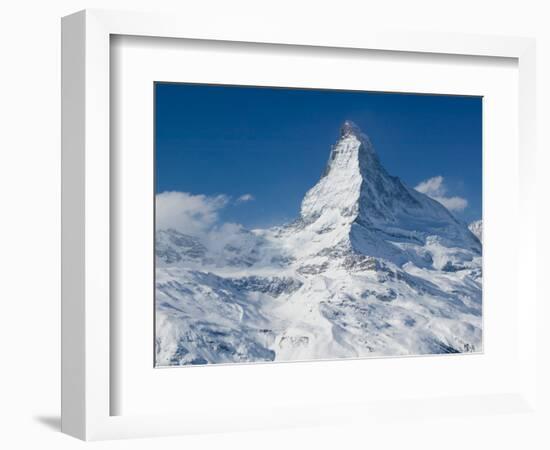 Winter View of The Matterhorn, Blauherd, Zermatt, Valais, Wallis, Switzerland-Walter Bibikow-Framed Photographic Print