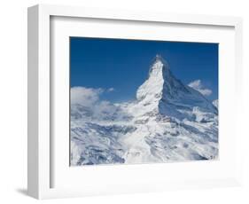 Winter View of The Matterhorn, Blauherd, Zermatt, Valais, Wallis, Switzerland-Walter Bibikow-Framed Photographic Print