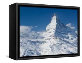 Winter View of The Matterhorn, Blauherd, Zermatt, Valais, Wallis, Switzerland-Walter Bibikow-Framed Stretched Canvas