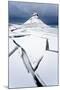 Winter View over Slabs of Broken Lake Ice Covered in Snow Towards Kirkjufell (Church Mountain)-Lee Frost-Mounted Photographic Print