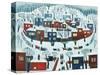 Winter Village, 1969-Radi Nedelchev-Stretched Canvas