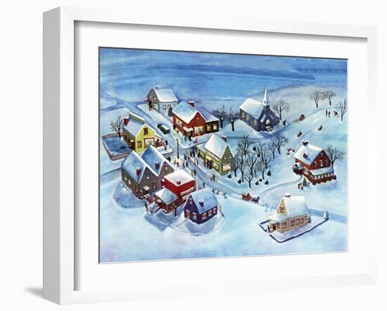 Winter Village - Jack & Jill-Dorothy H. Jones-Framed Giclee Print