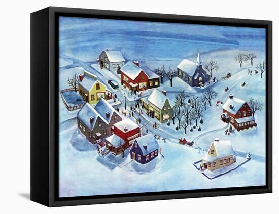 Winter Village - Jack & Jill-Dorothy H. Jones-Framed Stretched Canvas
