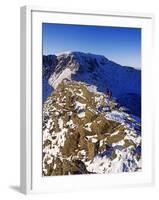 Winter Walking and Climbing on Hellvelyn, the Lake District, Cumbria-Paul Harris-Framed Photographic Print