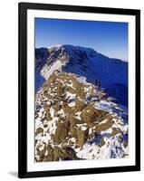 Winter Walking and Climbing on Hellvelyn, the Lake District, Cumbria-Paul Harris-Framed Photographic Print