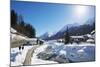 Winter Walking Trail, Klosters, Graubunden, Swiss Alps, Switzerland, Europe-Christian Kober-Mounted Photographic Print