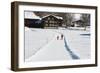 Winter Walking Trail, Klosters, Graubunden, Swiss Alps, Switzerland, Europe-Christian Kober-Framed Photographic Print