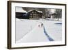 Winter Walking Trail, Klosters, Graubunden, Swiss Alps, Switzerland, Europe-Christian Kober-Framed Photographic Print