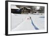 Winter Walking Trail, Klosters, Graubunden, Swiss Alps, Switzerland, Europe-Christian Kober-Framed Photographic Print