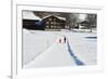 Winter Walking Trail, Klosters, Graubunden, Swiss Alps, Switzerland, Europe-Christian Kober-Framed Photographic Print