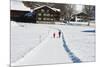 Winter Walking Trail, Klosters, Graubunden, Swiss Alps, Switzerland, Europe-Christian Kober-Mounted Photographic Print